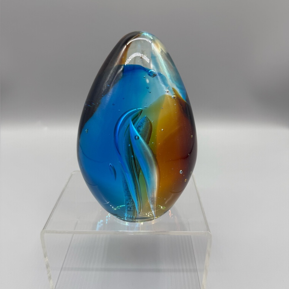 Multicolor Glass Art Sculpture/Paper Weight